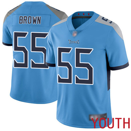 Tennessee Titans Limited Light Blue Youth Jayon Brown Alternate Jersey NFL Football #55 Vapor Untouchable->youth nfl jersey->Youth Jersey